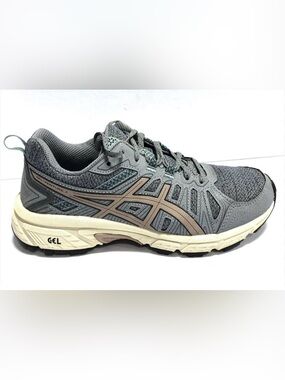 ASICS Women's Gray Mesh Sneaker with Taupe Accents